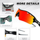 BangLong Polarized Sports Sunglasses Cycling Sun Glasses for Men Women with 5 Interchangeable Lenes for Running Baseball Golf