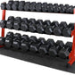WF Athletic Supply Heavy-Duty Dumbbell Rack Stand, Weight Rack for Home Gym, Weight Holder, Available Sizes for Storage 5-50LB or 5-75LB Dumbbell Pairs, Black/Red/Green/Blue, RACK ONLY