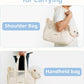 Dog Purse Carrier for Small Dogs Rabbit cat with Large Pockets, Cotton Bag, Dog Carrier Soft Sided, Collapsible Travel Puppy Carrier (Beige Breathable, 13.6" L x 6.5" W x 10.0" H)