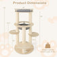 Tangkula Wood Cat Tree, 59 Inch Multi-Level Cat Tower with Top Padded Perch, Hammock, 3 Platforms & Sisal Scratching Posts, Large Modern Cat Tree Tower for Indoor Cats Kittens (59 Inch)