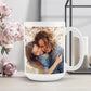 Personalized Coffee Mug – Custom Photo, Text, or Logo Ceramic Mug Tea Cup | Taza Personalizada with Picture or Message | Customized Gift Idea for Men & Women, Mom, Dad, Friends - White/Blue | 15oz