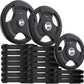 SPART Weight Plate 2-Inch Rubber Coated Olympic Grip Plate for Barbell,Solid Cast Iron Weight Plates in Pairs or Single for Strength Training,Weightlifting,Crossfit,Home Gym(5LB/10LB/25LB/35LB/45LB)