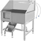 Dog Washing Station 38'' Stainless Steel Pet Grooming Tub for Large Dogs Over-Size Professional Dog Grooming Bathtub Station Wash Shower Sink Pet Grooming Bathtub Station,Left Door