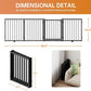 Full Metal Freestanding Dog Gate with Door, 24'' Height Foldable Pet Dog Fence for Indoor & Outdoor, 4 Panels Extra Wide Free Standing SmallDog Gates for Doorways,House,Stairs,Porch,Deck,Yard