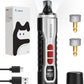 Dog Nail Grinder, Nail Clippers with LED Light, USB Rechargeable Electric Dog Nail Trimmer 5-Speed Paws Grooming & Smoothing for Large Medium Small Dogs Cats Pet