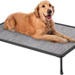 Veehoo Chewproof Elevated Dog Bed - Cooling Raised Pet Cot, Breathable Mesh, Washable & Non-Slip for Large Dogs, Indoor/Outdoor, Black Silver Mat and Black Frame, 42x30inches (Model CWC2203A03)