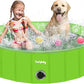 Furrybaby Dog Pool Foldable Dog Pools for Dogs Swimming Pool with Hard Plate Collapsible Pet Bath Pool Kiddie (Green 47'')