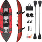 S AFSTAR Inflatable Kayak, 2 Person Canoe with 507 lbs Capacity, Drop-Stitch Floor, All Accessories & Carry Bag, 12.5 ft Large Sit in Tandem Kayak for Fishing, Camping & Exploring for Adults