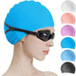 Tripsky Silicone Swim Cap,Comfortable Bathing Cap Ideal for Curly Short Medium Long Hair, Swimming Cap for Women and Men, Shower Caps Keep Hairstyle Unchanged…