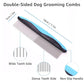 YINGFAN Pet Grooming Combo, Double-Sided Dematting Deshedding Undercoat Rake for Dogs and Cats, Extra Wide Dog Brush for Shedding (Blue)