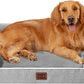 EHEYCIGA Orthopedic Dog Beds for Large Dogs, Waterproof Memory Foam Large Dog Bed with Sides, Non-Slip Bottom and Egg-Crate Foam Pet Couch Bed with Washable Removable Cover, Grey
