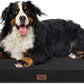 Outdoor Extra Large Dog Crate Bed, Big Waterproof Dog Bed for Large Dogs, Orthopedic Egg Foam Pet Bed Mat with Removable Cooling Cover, Black