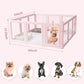 DIY Clear Acrylic Dog Playpen House,Quick Easy Assembly and Disassembly,Strong Floor Suction,Indoor and Outdoor Use,Easy Cleansing Puppy Fence (Skin Pink, 23.6" H, 10PCS)