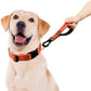 PLUTUS PET 10” Short Dog Leash, Reflective Nylon Padded Handle, Strong Traffic Leash with Carabiner Clip, Perfect for Large or Medium Dogs（10”，Orange