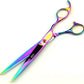 LILYS PET Professional PET Grooming scissors Kit,Coated Titanium,Sharp and Strong Stainless Steel Blade for Dogs Cats Hair Cutting,3 Pieces of Scissors with a Comb and a Case (7.0 inches, Rainbow)