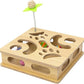 Interactive Wooden Cat Puzzle Toy Box Indoor Hunting Play Toy to Stimulate Your Cat’s Energy and Instincts (Burlywood)