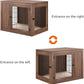 unipaws 38.5 Inch Furniture Style Dog Crate for Medium Large Dogs, Indoor Aesthetic Dog Stuff Kennel, Modern Decorative Wood Wire Cage, Pretty Cute End Side Table Nightstand, Walnut