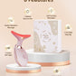 7 Color Face and Neck Massager Light Therapy, Red Light Based Facial Massager for Skin Care, Firming, Smoothing (Pink)