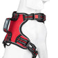 PoyPet No Pull Dog Harness, No Choke Front Clip Reflective Dog Vest with Soft Padded Vertical Handle, 3 Leash Attachments for Small Medium Large Dogs (Red,S)