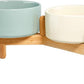 Wordcam Elevated Ceramic Dog Bowls,Raised Dog Dish with Stand,Pet Food and Water Feeding Bowls for Small Medium Dogs(6.5''Tall-28 Oz-3.6 Cups)