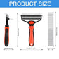 Spring Blossoms-2 in 1 Professional Grooming Rake for Cats & Dogs-Dematting Comb for Easy Mats & Tangles Removing,Pet Brush Safe No More Nasty Shedding and Flying Hair (Orange)
