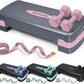 Aerobic Stepper Set with Dumbbells & Measuring Tape, Adjustable Height 2 Level Risers Workout Exercise Step Platform, 4 Colors, the Ultimate Gift for a Joyful Holiday and Merry Christmas