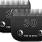 30 Blades Dog Grooming Blades Compatible with Andis/Oster A5/Wahl KM-10 Series Dog Clippers,Detachable Dog Clipper Replacement Blades,Black,(30#/2PCS)