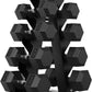 Hex Dumbbell Sets with Rack, 60-550 lb Rubber Encased Exercise & Fitness Dumbbells Set with Rack Option, Hand Weight for Strength Training, Weight Dumbbells
