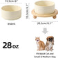 Ceramic Elevated Dog Food and Water Bowl, Kitty Bowl, Raised Dog Dish, Pet Feeder (6inch, 1 x Beige + Stand)