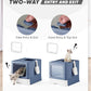 Enclosed Cat Litter Box, Large Litter Box for Big Cats, Covered Kitty Litter Boxes with Lid, Top Entry Cat Box Enclosure with Scoop, Odor Control, Easy to Clean(Blue)