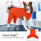 Kuoser Dog Recovery Suit for Rear Legs, Dog Surgical Suit with Pants Cover to Prevent Licking Wounds, Dog Onesie for Surgery Female Spay Male Neuter, Anti Licking Dog Recovery Leg Sleeve, Orange M