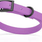 Dogline Biothane Waterproof Dog Collar Strong Coated Nylon Webbing with Black Hardware Odor- Proof for Easy Care Easy to Clean High Performance Fits Small Medium or Large Dogs, Amethyst Purple