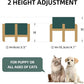 Ceramic Raised Dog and Cat Bowl Set, 2 Heights Elevated Stand, Food and Water Bowl for Small Breed Dogs, Cats, Kitty, Weighted Dog Dishes, Pet Bowls(5.1'',13.5oz, Green)