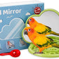 Agape Bird Mirror with Perch&Slow Feeder, Birds Toys for Boredom&Anxiety, Bird Cage Accessories for Parrots to Expend Energy, Interactive Toys for Parakeet, Cockatiel, Lovebird, Conure, Finch, Budgies