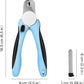 Flexzion Dog Cat Nail Clipper and Trimmer, Pet Toe Claw Scissor Grooming Tool with Stainless Steel Blades File Easy Grip Handle Safety Guard Avoid Overcutting for Small Medium Large Breed Puppy, Blue