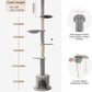 Made4Pets Floor to Ceiling Cat Tree 93-106'',Tall Cat Tower 5 Tiers,Adjustable Height, Stable Cat Tree Tower with Scratching Posts, Fluffy Condo, Hammock and Ball Toy for Indoor Cats/Kitten, Gray