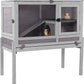 GUTINNEEN Rabbit Hutch Bunny House, 36.6" L Rabbit Cage with Anti Chewing Ramp, Guinea Pig Cage with Cooling Galvanized Sheet, Detachable Legs(Grey)