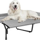 Veehoo Cooling Elevated Dog Bed, XL Raised Pet Cot with Guardrail & Slope Headrest, Durable Breathable Teslin Mesh, Non-Slip Feet, Washable Dog Couch Bed for Indoor & Outdoor, 50.5" x 33.5, Gray