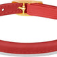 OOPSDOGGY Rolled Leather Cat Collar with Bell - Reflective Kitten Collar with Safety Elastic Strap - Adjustable Small Pet Collars for Boy Girl Cats (Red)