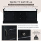 Storage Bench with 2 Drawers and 2 Cabinets, Pine Wood Shoe Bench with Removable Cushion for Living Room, Entryway 42.5" L x 15.9" W x 17.5" H (Black)