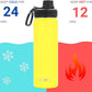 DRINCO Stainless Steel Water Bottle Spout Lid Vacuum Insulated Double Wall Water Bottle Wide Mouth (40oz 32oz 22oz 18oz 14oz) Leak Proof Keeps Cold or Hot (22 oz, 22oz Illuminating Yellow)