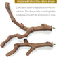 Allazone 4 PCS Natural Wood Bird Perch Stand, Bird Parrot Perch Stand Set, Wooden Parrot Perch Stand Perch Platform Cage Accessories for Parrotlets Cockatiels Budgies Parakeets