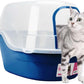 petphabet Covered Litter Box, Jumbo Hooded Cat Litter Box Holds Up to Two Small Cats Simultaneously,Extra Large (Navy Blue)…