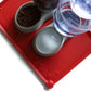 Hoki Found Large Silicone Non-Slip Pet Dog Cat Bowl Mats - Waterproof Dog Cat Food Mats - Classic Red