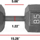 WF Athletic Supply Cast Iron Solid Hexagon Gray/Black Dumbbells, Strength Training Free Weights Set of 2 for Women and Men, Hand Weights Sold by Pairs, Multi-Select Size Options Available