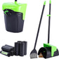 Pooper Scooper Large Swivel Bin & Rake with 160 Waste Bags,Heavy Duty Dog Pooper Scooper with Bag Attachment for Large Small Dogs, Long Handle Poop Scooper with Lid for Yard, Grass, Gravel (Green)