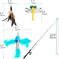 Pawaboo Cat Feather Toys, 4 Pack Interactive Cat feather Teaser Wand Toys, Retractable Fishing Pole Wand Catcher Exerciser with Refill Fish, Dragonfly Worm with Bells, Fun Cat Kitten Kitty Playing Toy