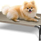 Elevated Dog Bed Outdoor, Medium Raised Cooling Dogs Cot, Lifted Pet Beds with Durable Breathable Teslin Mesh, Pet's Hammock with Non-Slip Feet, 35 inch Brown