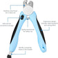 Flexzion Dog Cat Nail Clipper and Trimmer, Pet Toe Claw Scissor Grooming Tool with Stainless Steel Blades File Easy Grip Handle Safety Guard Avoid Overcutting for Small Medium Large Breed Puppy, Blue
