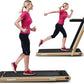 GYMAX Walking Pad, 2.25HP Foldable Treadmill with Smart App & Remote Control, Bluetooth LED Monitor, Small Spaces Compact Running Machine, Folding Portable Under Desk Treadmill for Home Office